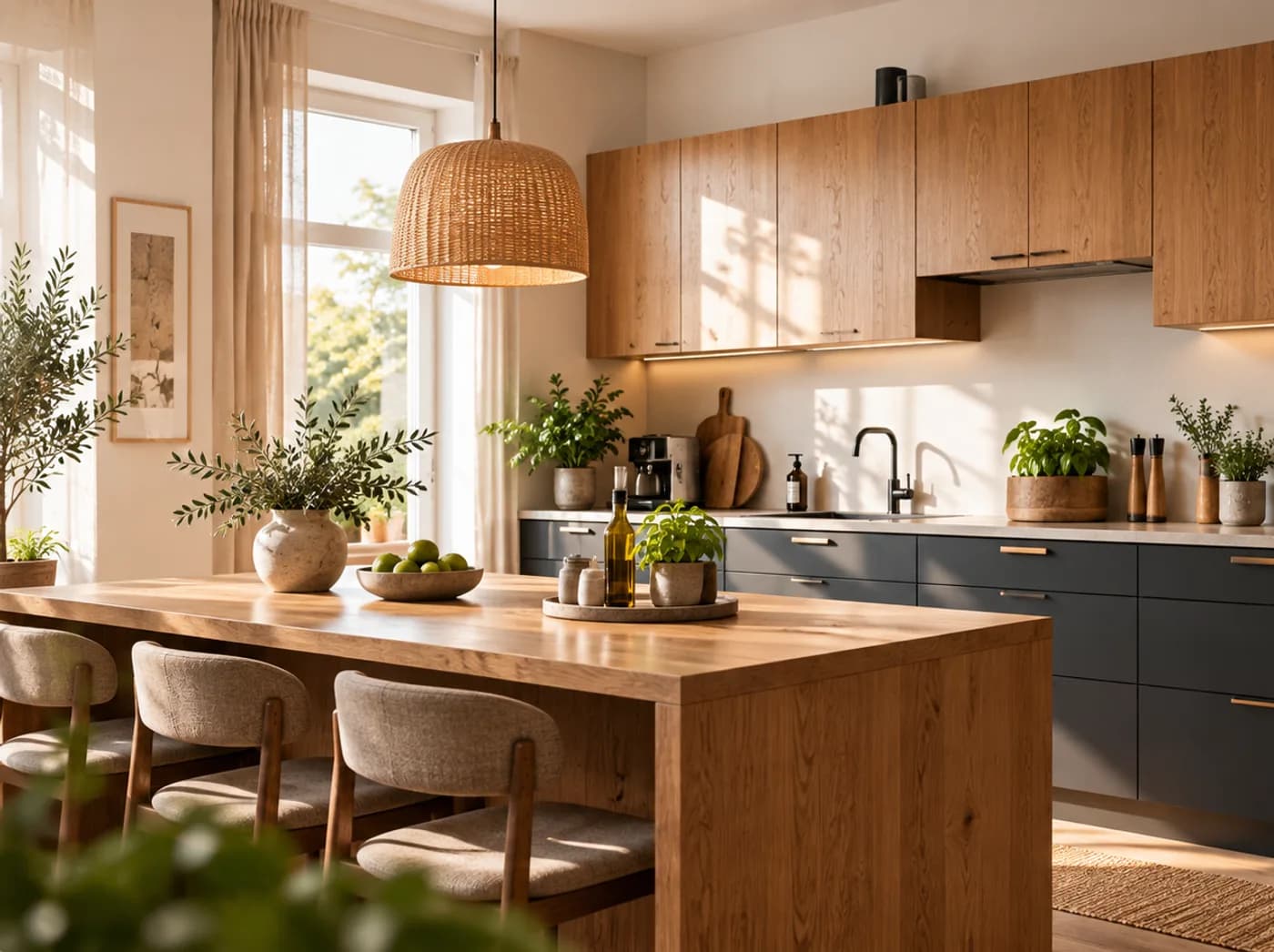 Keuken volledig gestileerd in Modern warm